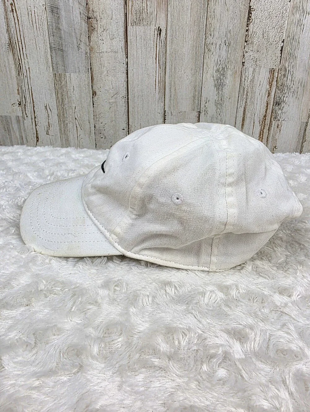 Nike Toddler White Cap with Black Swoosh Embroidery